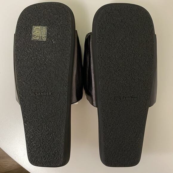 Jil Sander Women’s Slides Gathered Leather Tripon Black size EU 39.5/US 9.5 New - Picture 7 of 9